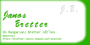 janos bretter business card